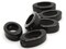 8 23mm Black Plastic Oval Ring Beads - Oval Bead Frames